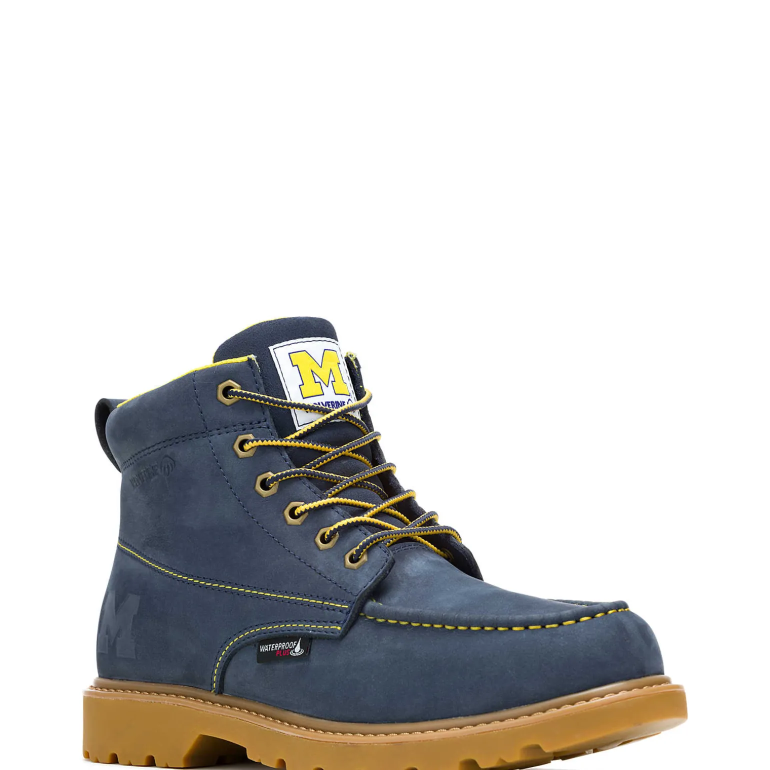 Wolverine X Valiant University Of Michigan Floorhand Moc Toe Work Boot* Waterproof | Soft Toe