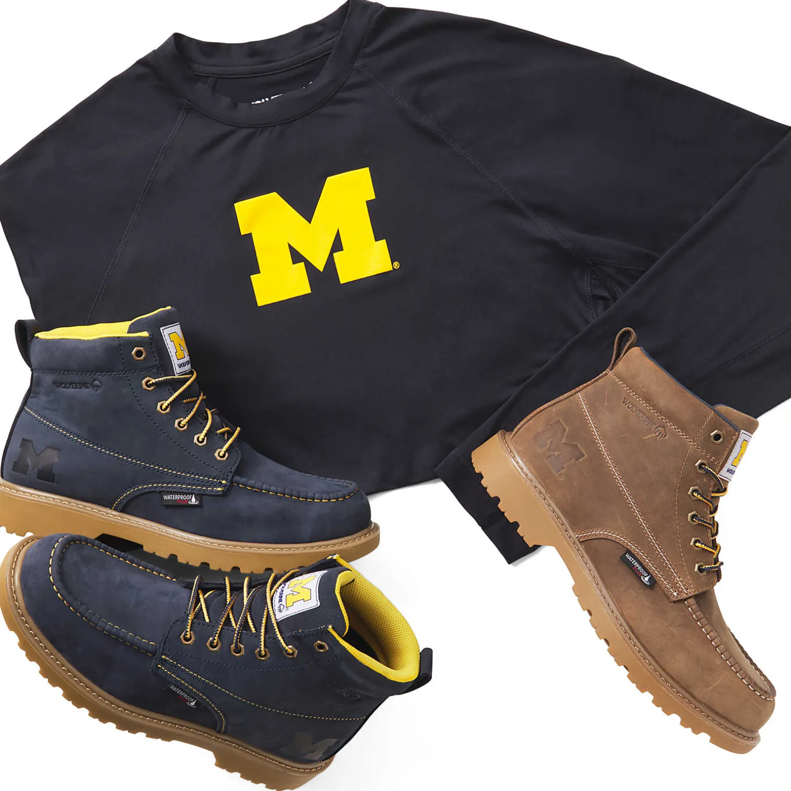 Wolverine X Valiant University Of Michigan Sun-Stop Eco Long Sleeve Tee* T-Shirts | Work Shirts